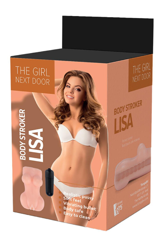 Мастурбатор-вагіна Dreamtoys The girl next door з вібрацією, бежевий, 13 х 7 см - Зображення 1