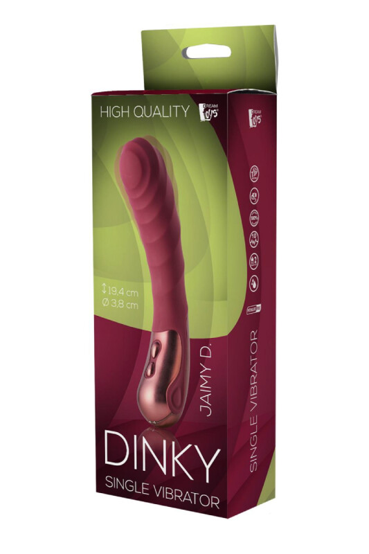 Вібратор рельєфний Dream Toys Dinky для точки G, бордовий, 19.4 х 3.8 см - Зображення 1