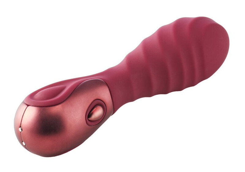 Міні вібратор рельєфний Dream Toys бордовий, 12 х 3.2 см - Изображение 2