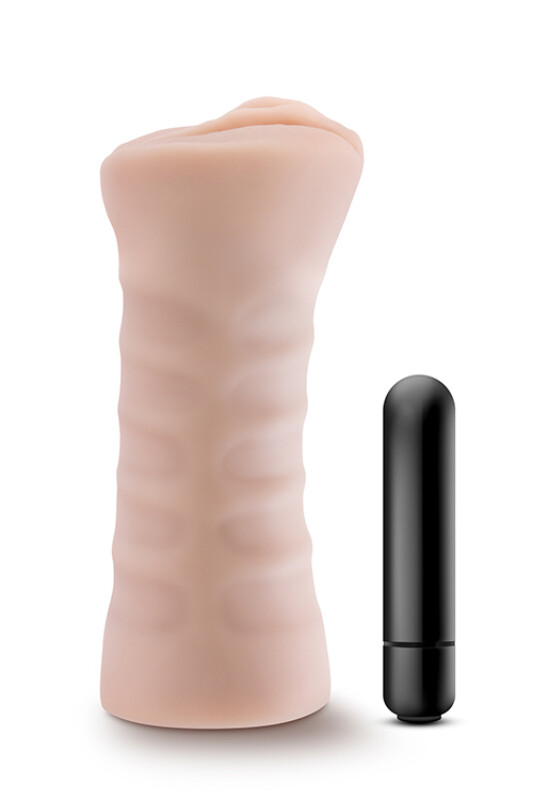Мастурбатор-вагіна Blush M for Men з віброкулею, кібершкіра, бежевий, 12.7 х 3.1 см - Изображение 2