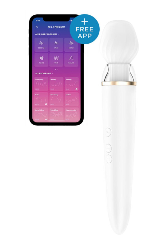 Вібратор-мікрофон Satisfyer Double Wand-er з додатком, білий, 27 х 5.5 см - Изображение 7