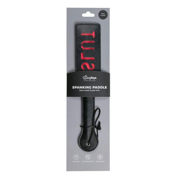 Паддл із написом Slut від Easy Toys, чорний з червоним, 33 см - Зображення 3