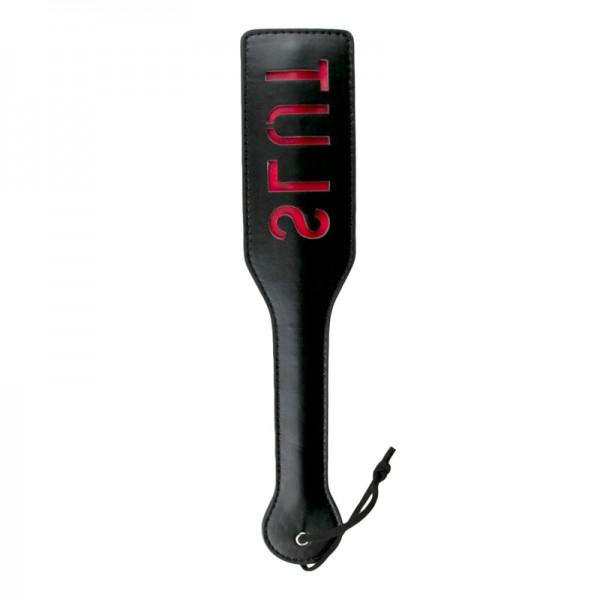Паддл із написом Slut від Easy Toys, чорний з червоним, 33 см