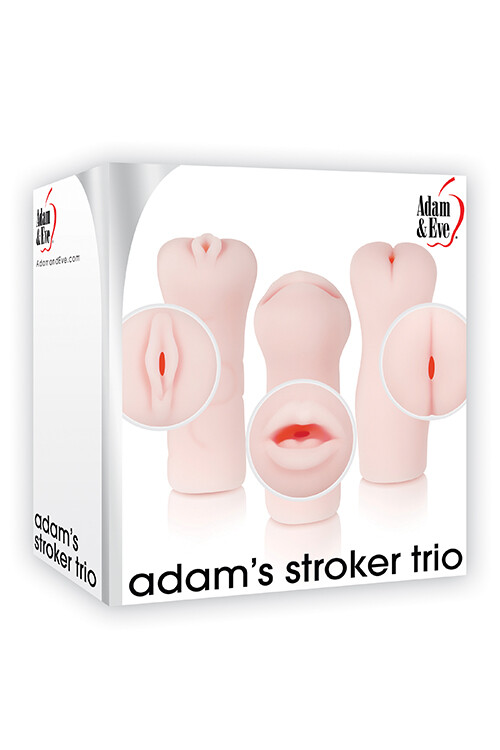 Набір мастурбаторів 3 шт (рота+вагіна+анус) A&amp;E STROKER TRIO FLESH - Зображення 1