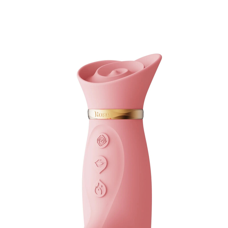 Вібратор з вакуумною стимуляцією клітора та підігрівом ZALO ROSE RABBIT рожевий - Изображение 6