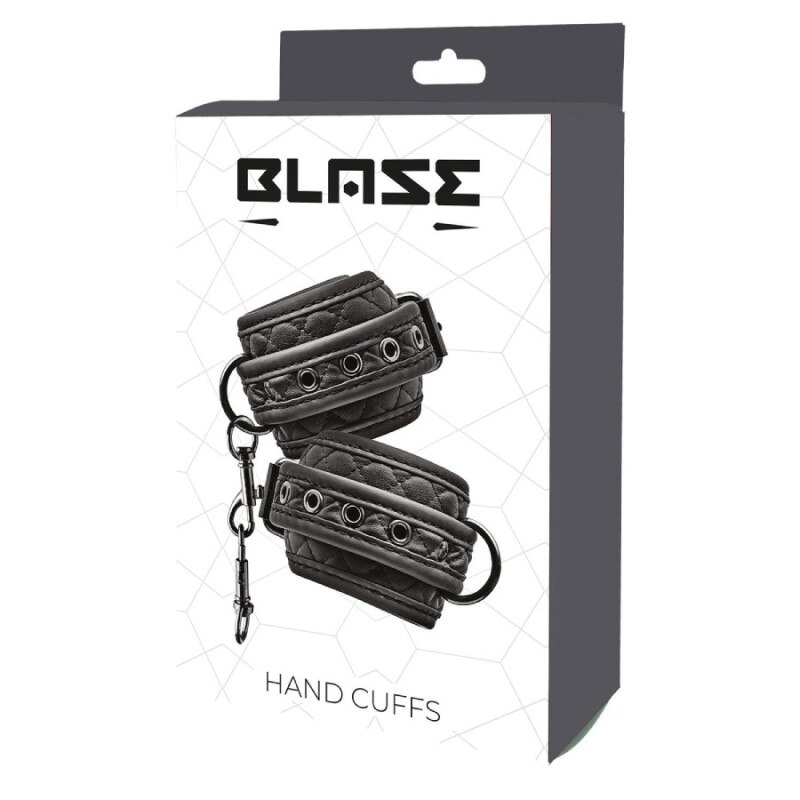 Наручники Dreamtoys Blaze зі штучної шкіри, чорні, 26 х 6.2 см - Зображення 1
