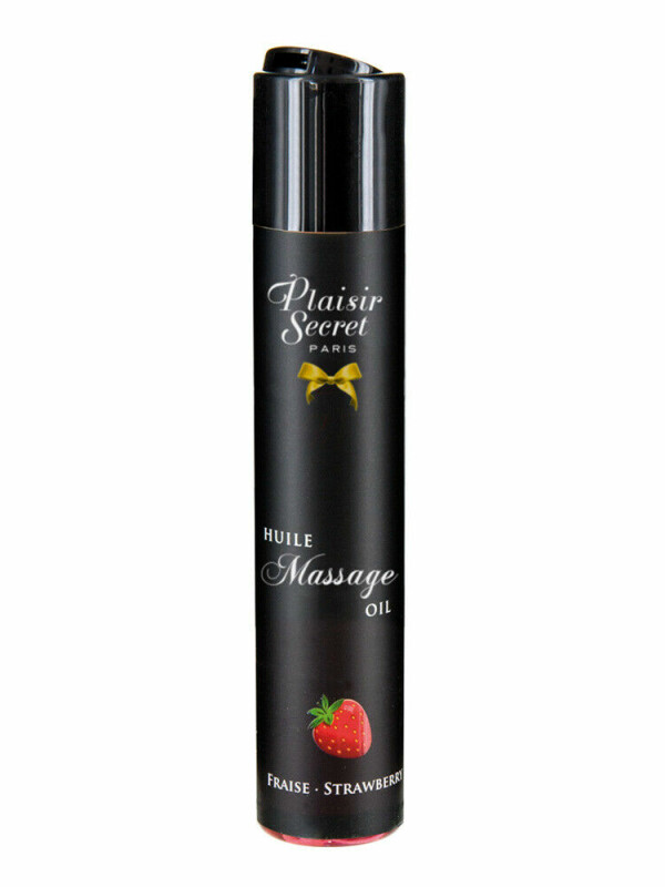 Масажна олія зі смаком полуниці Plaisir Secret, з афродизіаком, 59 мл