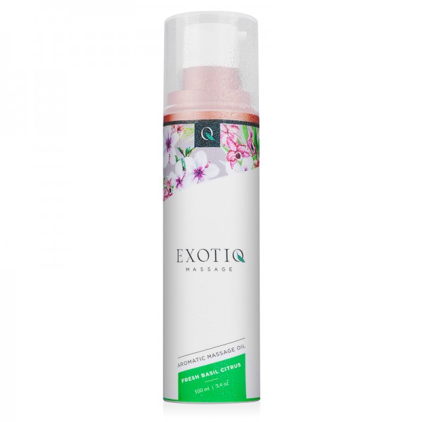 Масажна олія Exotiq Massage Oil Basil Citrus з ароматом Базиліка і Цитрусів, 100 мл - Зображення 3