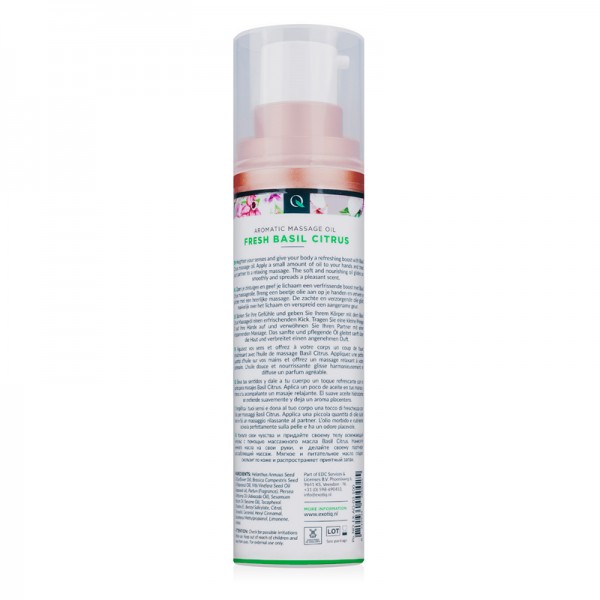 Масажна олія Exotiq Massage Oil Basil Citrus з ароматом Базиліка і Цитрусів, 100 мл - Зображення 4