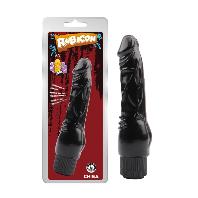 Вібратор реалістичний Chisa Naughty Cock з поворотним регулятором, чорний, 20 х 4.5 см