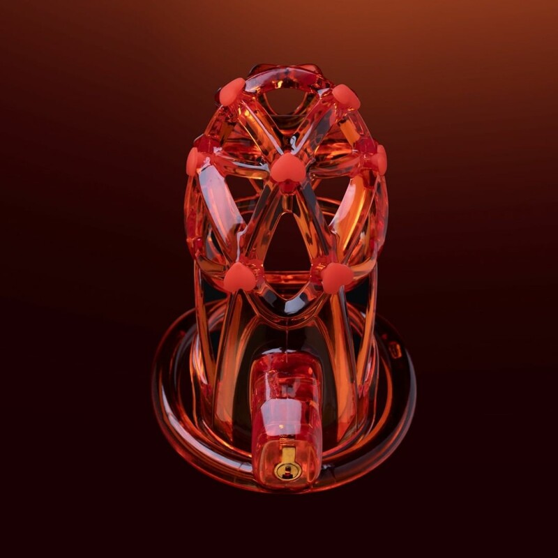 Чоловічий пояс вірності UPKO Caged Beast Male Chastity Device Kit, оранжевий - Зображення 8