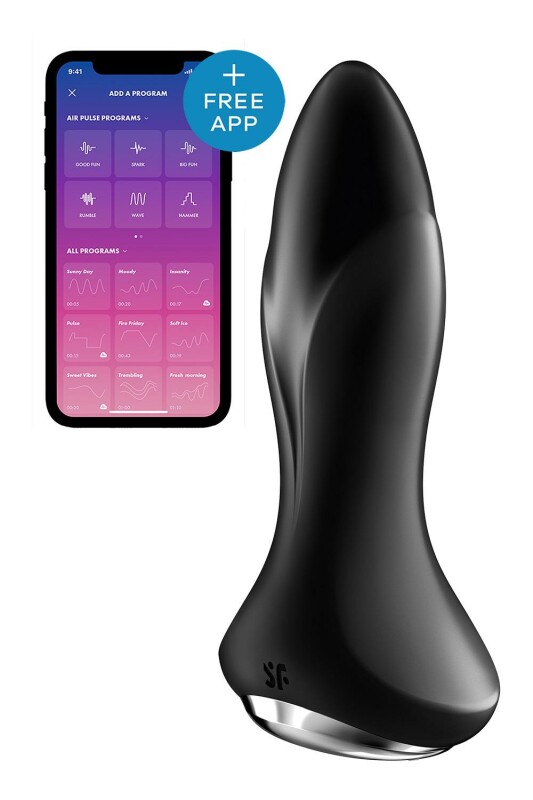 Анальний вібратор Satisfyer Rotator Plug 1+ з додатком та ротацією, чорний, 13.5 х 3.8 см - Изображение 7