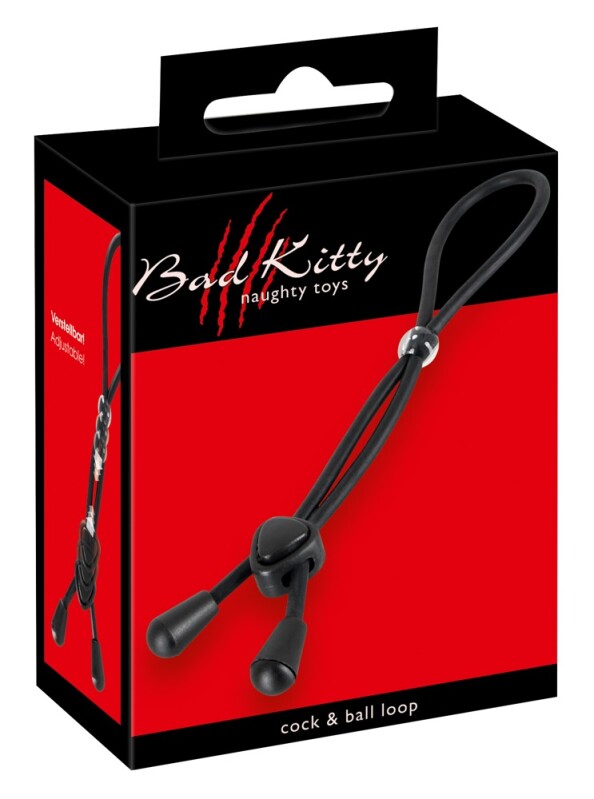 Ерекційне ласо Bad Kitty cock &amp; ball loop, чорне