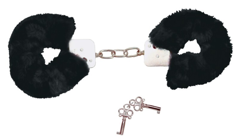 Наручники із чорним хутром Bad Kitty Handcuffs, метал - Изображение 2