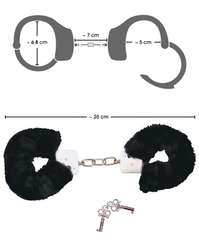 Наручники із чорним хутром Bad Kitty Handcuffs, метал - Изображение 3