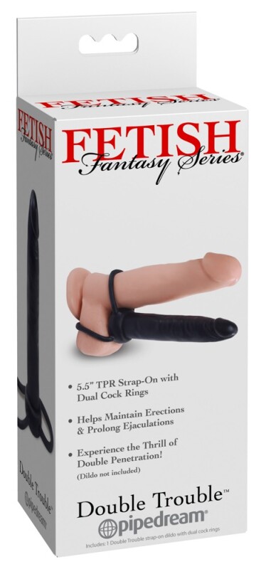 Насадка на пеніс Pipedream Fetish Fantasy Series для подвійного проникнення, чорна, 15.2 х 2.6 см
