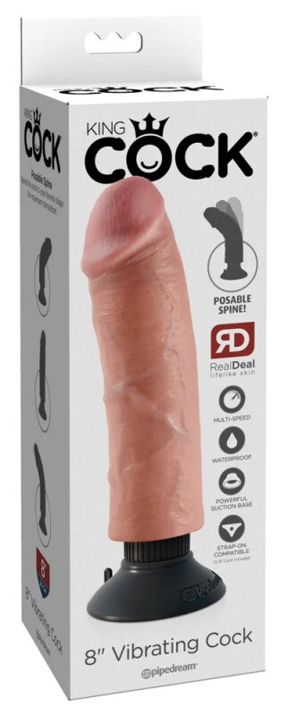 Вібратор реалістичний Pipedream King Cock на присосці, бежевий, 25 х 4.6 см - Изображение 1