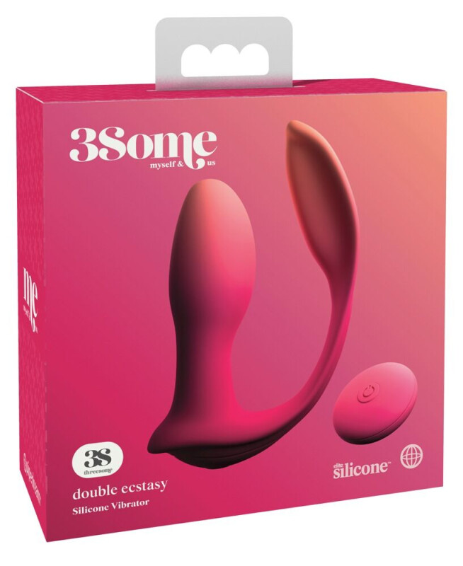 Вібратор подвійний 3Some Double Ecs, з пультом дистанційного керування, рожевий - Изображение 1