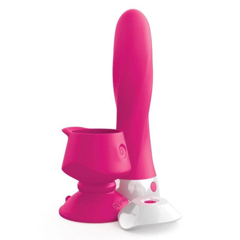Вібратор зі з'ємной присоскою Pipedream 3Some Wall Banger Deluxe, рожевий, 19 х 4 см - Изображение 1