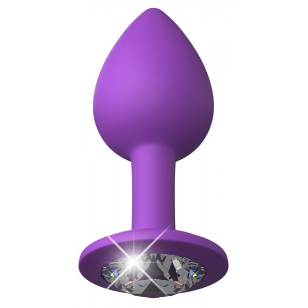 Анальна пробка з каменем Her Little Gem S від Pipedream, фіолетова, 7.2 х 2.8 см