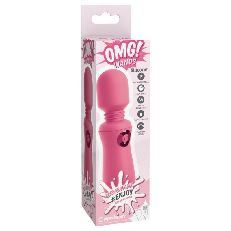 Вібратор-мікрофон Pipedream OMG Wands Enjoy з гнучкою головкою, рожевий, 15 х 4 см