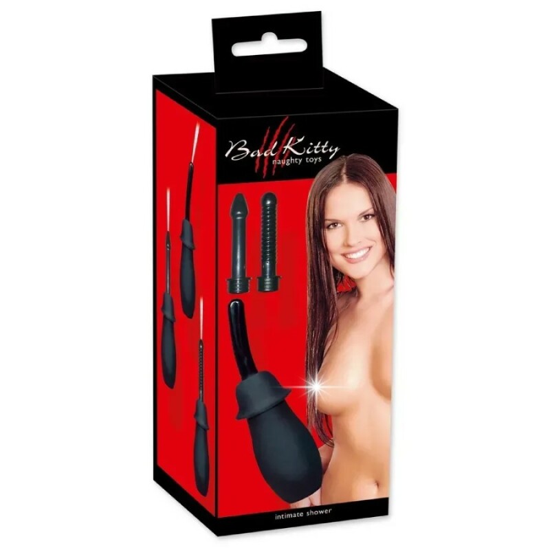 Анальний душ із насадками Bad Kitty Intimate Shower, 3 насадки, чорний