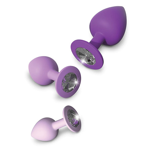 Набір анальних пробок із каменями Her Little Gems від Pipedream, фіолетові - Изображение 3
