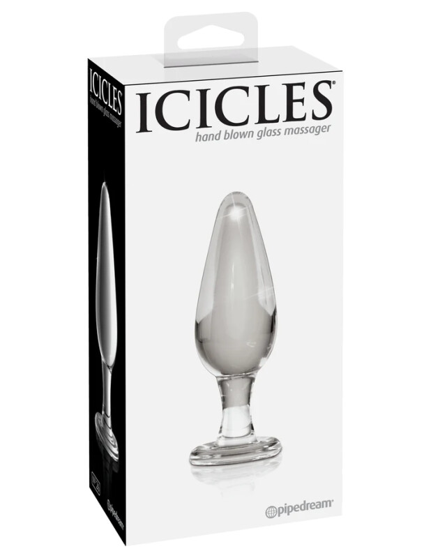 Анальна пробка Icicles No. 26, скляна, прозора, 11.5 х 3.8 см - Зображення 1