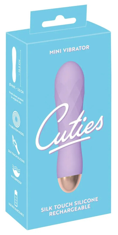 Міні-вібратор Cuties Gene рельєфний, фіолетовий, 12.5 х 3 см - Зображення 1