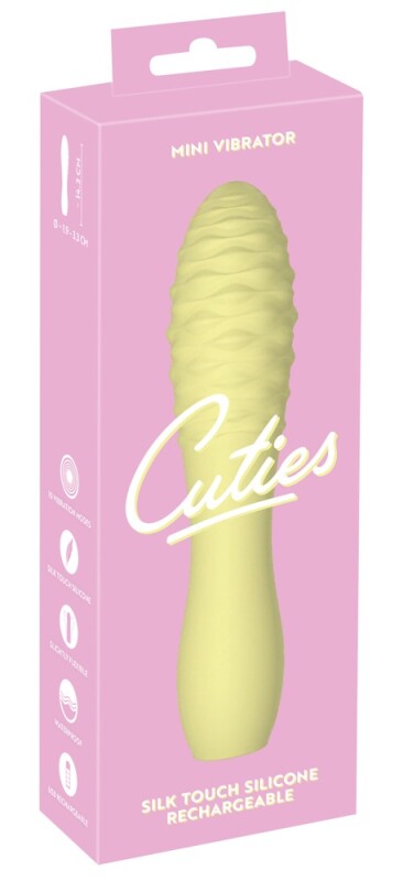 Міні-вібратор із рельєфом Cuties 3, жовтий, 10.8 х 2.8 см - Изображение 1