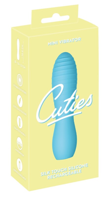 Міні-вібратор Cuties рельєфний, блакитний, 10.8 х 2.7 см - Изображение 1