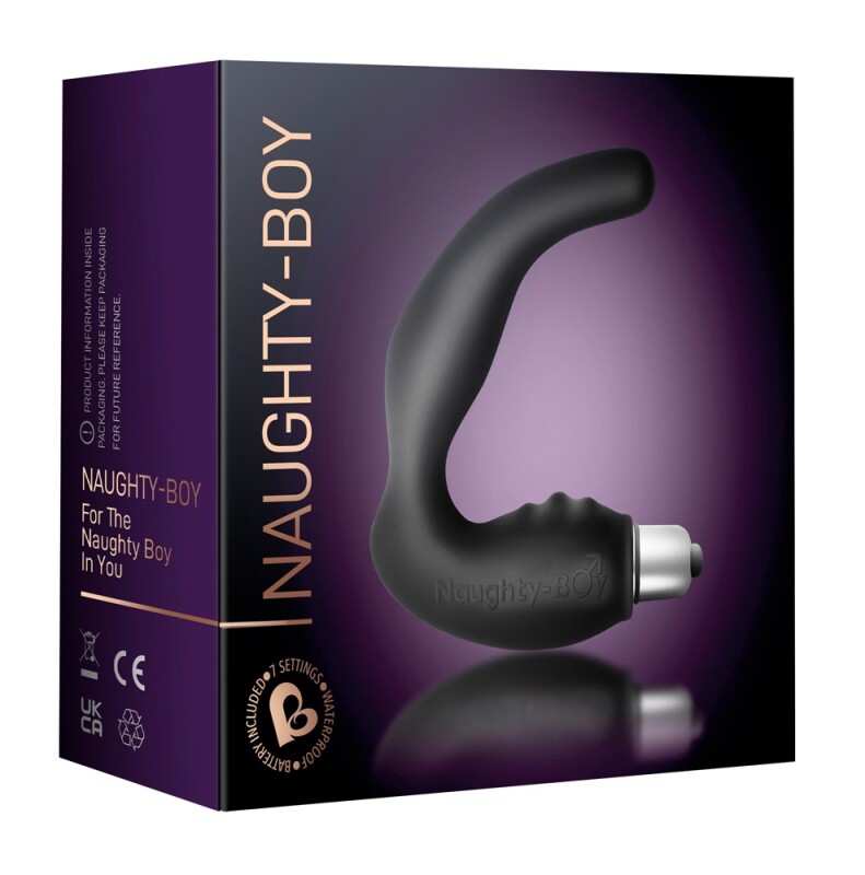 Масажер простати Naughty-Boy Black 7, силікон, чорний - Зображення 7