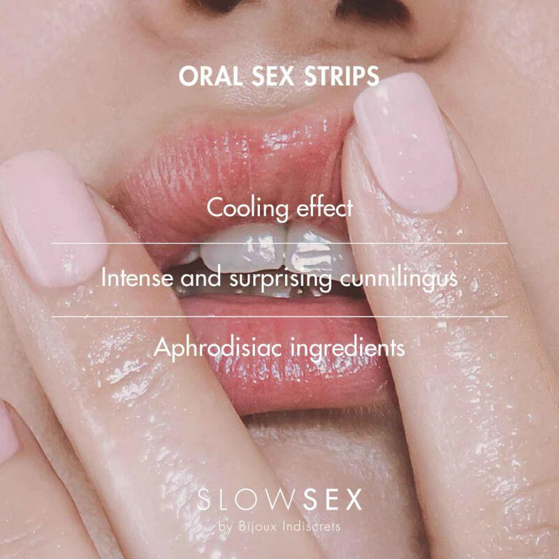 М'ятні смужки для орального сексу Bijoux Indiscrets SLOW SEX Oral strips, 7 шт - Зображення 2