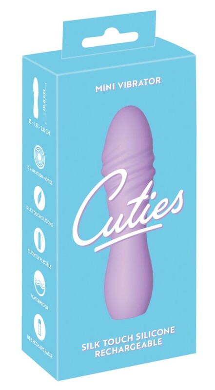 Міні-вібратор Cuties рельєфний, фіолетовий, 10.8 х 2.8 см - Зображення 1