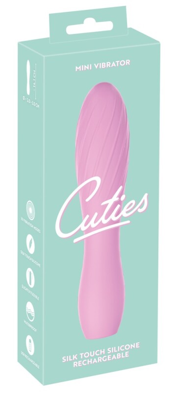 Вібратор Cuties рельєфний, рожевий, 14.2 х 3.3 см - Зображення 1