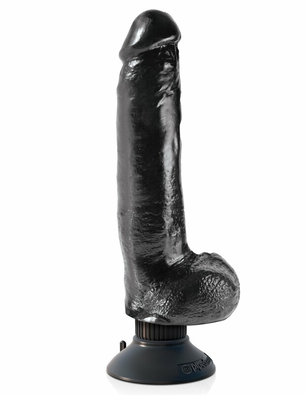 Вібратор з хребтом King Cock, 22.9 см х 4.6 см, реалістичний зі знімною присоскою, чорний - Зображення 1