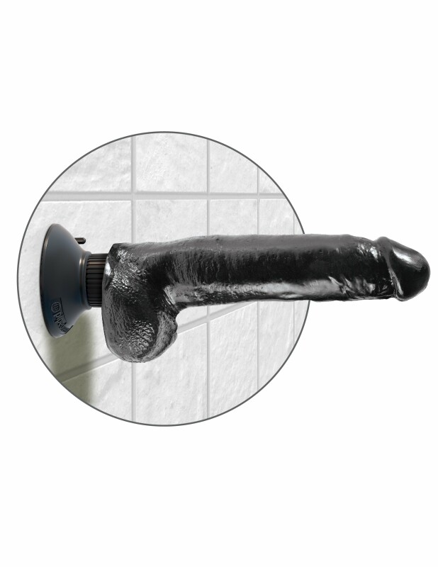 Вібратор з хребтом King Cock, 22.9 см х 4.6 см, реалістичний зі знімною присоскою, чорний - Зображення 4