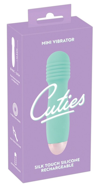 Міні-вібратор із рельєфною головкою Cuties м'ятний, 12.5 х 3 см - Изображение 1