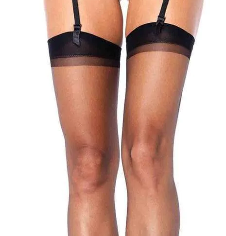 Панчохи сексуальні Margot Ultra Sheer Stockings від Leg Avenue, чорні - Зображення 2