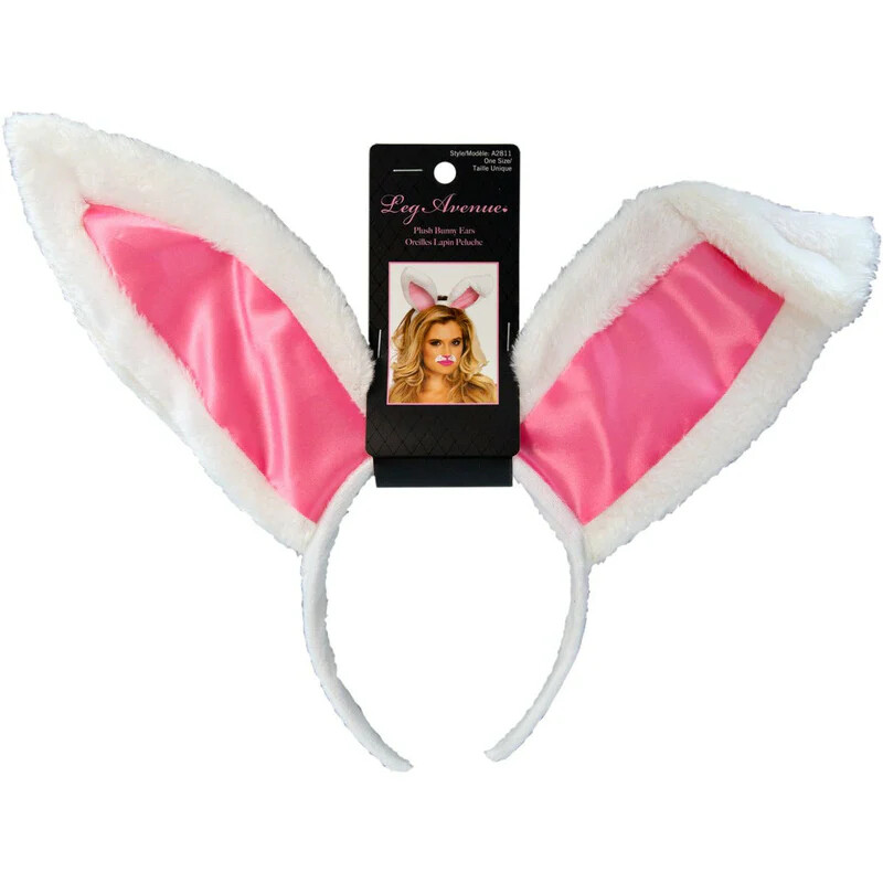 Вушки кролика One Size Plush Bunny Rabbit Ears Headband від Leg Avenue, рожево-білі - Зображення 3