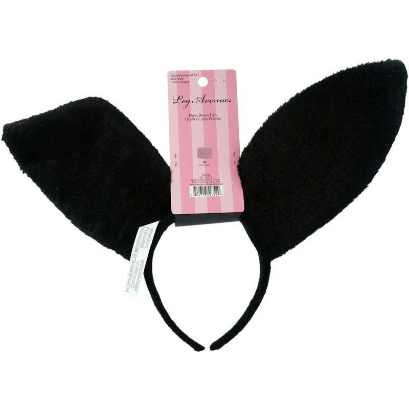 Вушки кролика One Size Plush Bunny Rabbit Ears Headband від Leg Avenue, рожево-чорні - Зображення 4