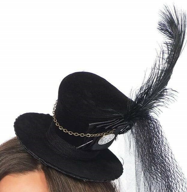 Жіночий міні-циліндр Steampunk Velvet Mini Top Hat від Leg Avenue, чорний - Зображення 3