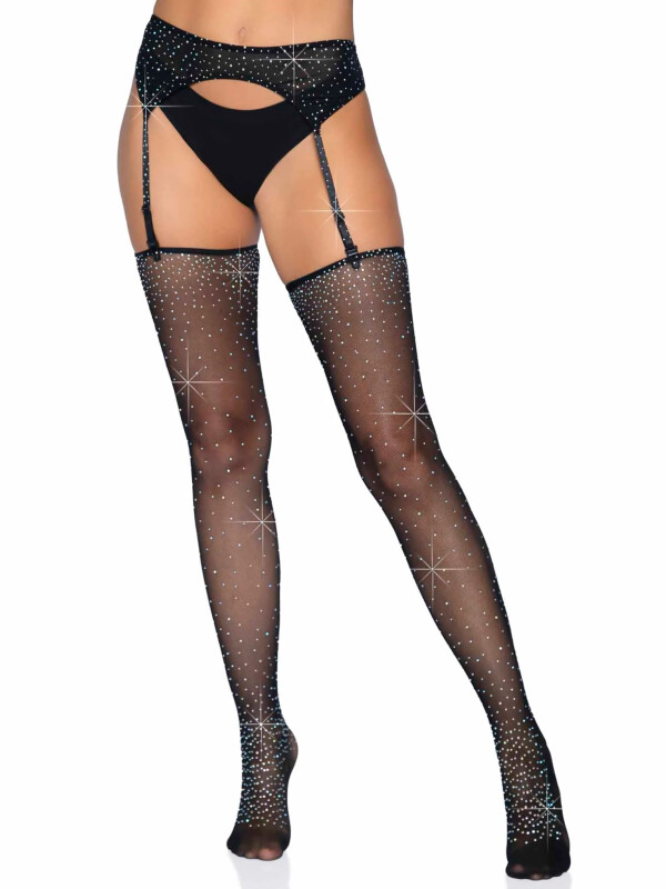 Пояс із панчохами зі стразами Leg Avenue Everly, розмір O/S - Зображення 1
