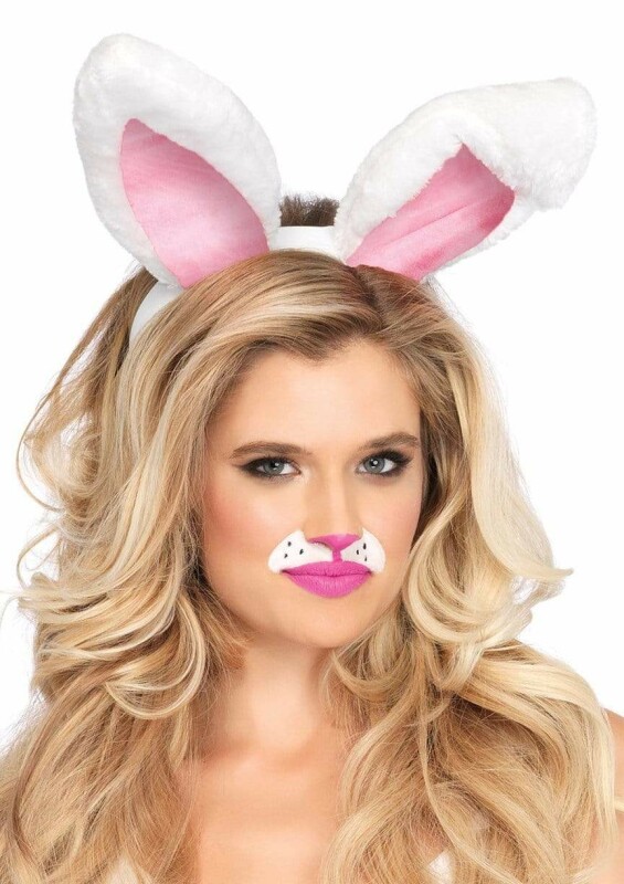 Вушки кролика One Size Plush Bunny Rabbit Ears Headband від Leg Avenue, рожево-білі - Зображення 2