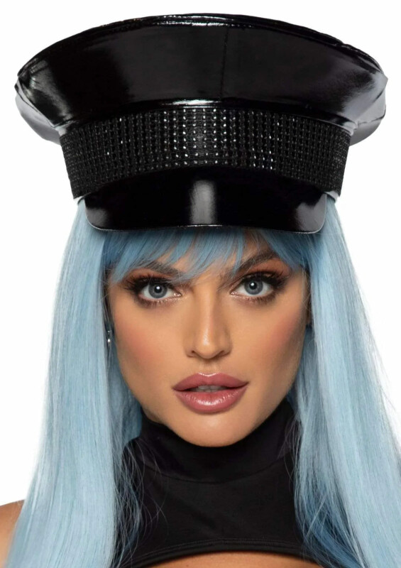Військовий капелюх зі стразами One Size Rhinestone Trimmed Military Hat від Leg Avenue, чорний - Изображение 2