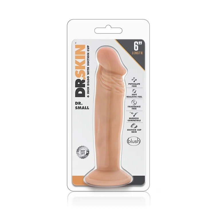 Фалоімітатор реалістичний Blush Dr Small 6 на присосці, бежевий, 16.5 х 3.8 см - Изображение 1