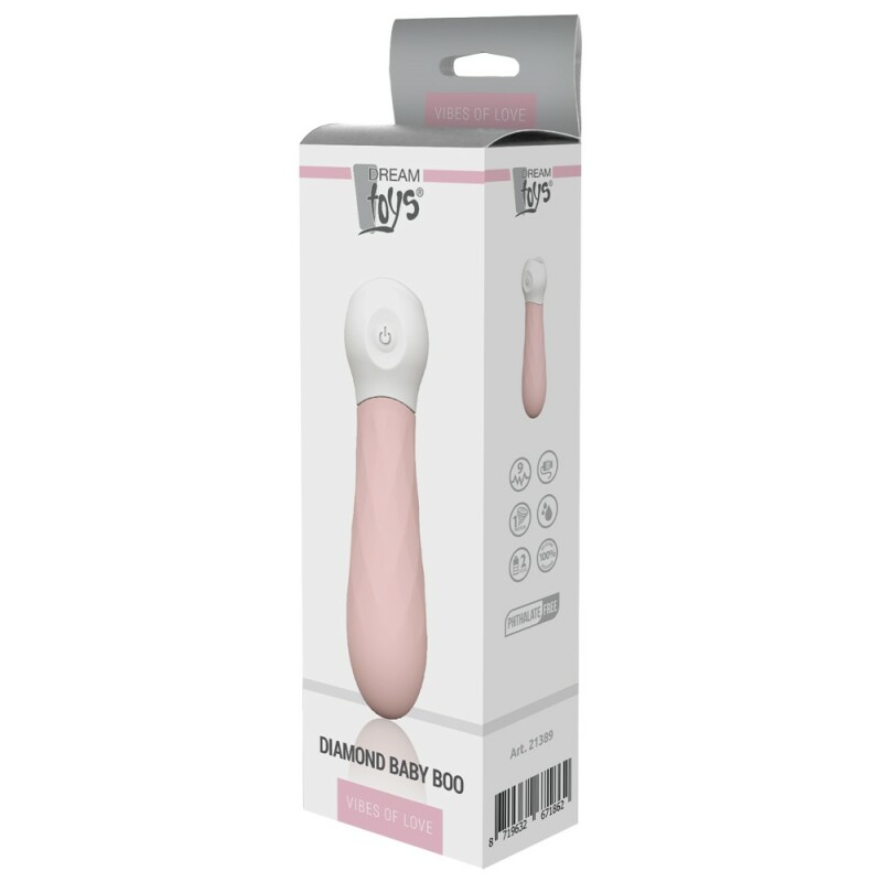 Вібратор із рельєфною поверхнею Diamond Baby Boo від Dream Toys, рожевий, 11.5 х 2.8 см - Зображення 1