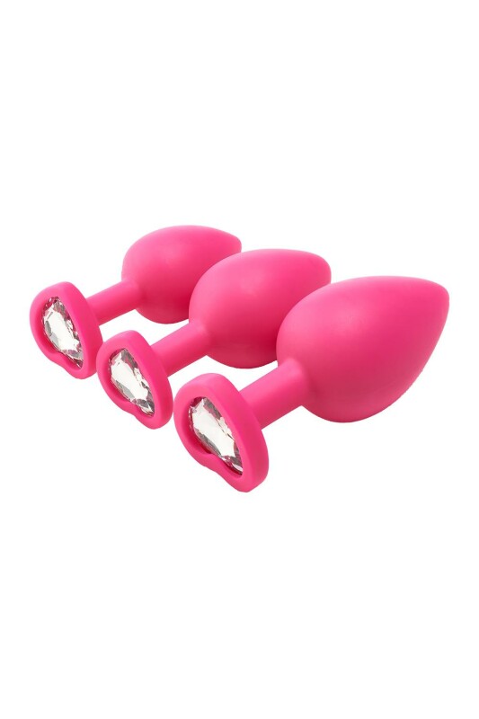 Набір анальних пробок Dream Toys Flirts із білими кристалами, рожеві, 3 шт - Изображение 7