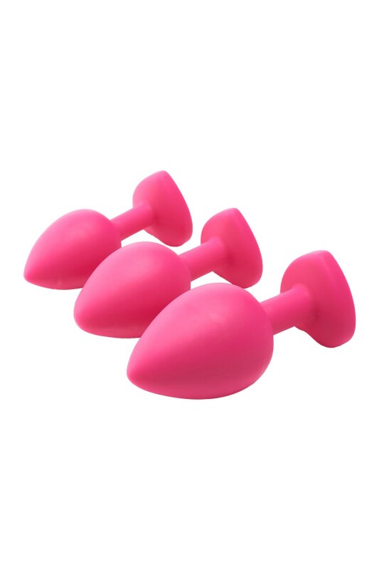 Набір анальних пробок Dream Toys Flirts із білими кристалами, рожеві, 3 шт - Изображение 8