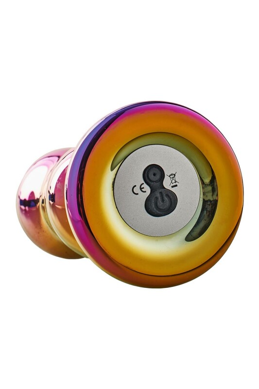 Анальна пробка рельєфна з вібрацією Dream Toys Glamour Glass, скляна, різнокольорова, 11.2 х 2.6 см - Изображение 6